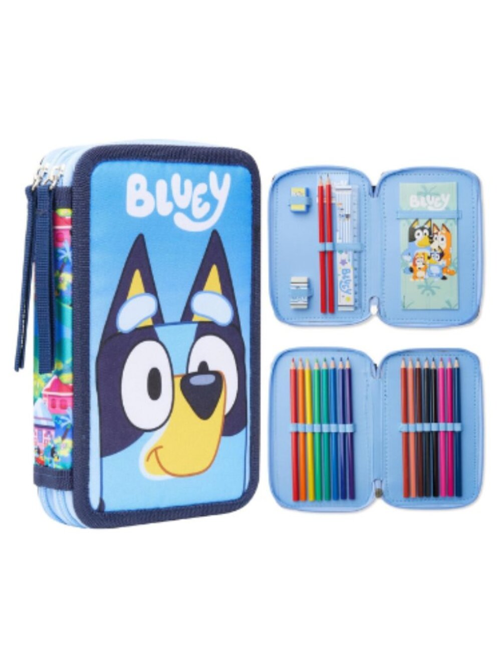 Bluey Filled Pencil Case Kids Stationery Set Colored Pencils Notebook School